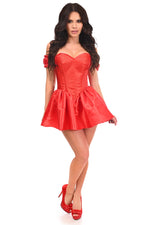 Top Drawer Steel Boned Red Brocade & Taffeta Corset Dress