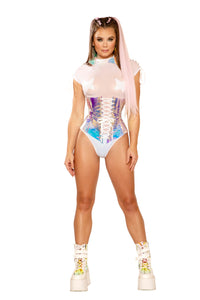 Rave FF279 - Holographic Vinyl Waist Cincher - J. Valentine