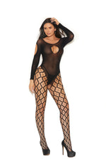 Opaque And Cargo Net Bodystocking-Elegant Moments