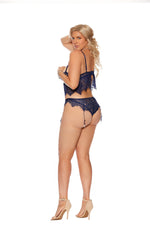 Eyelash Lace Cami Top, Panty, Adjustable Garters - Plus Size-Elegant Moments