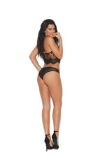 Mesh Halter Neck Cami, Embroidered Detail & Panty-Elegant Moments