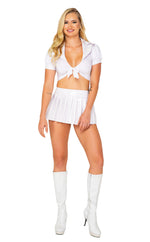 Schoolgirl Collared Tie Top  - Costume Accessory-Roma Costume