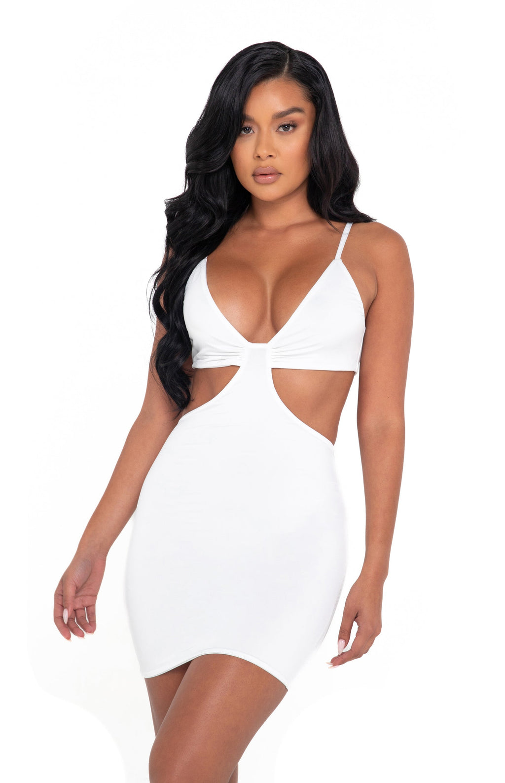 Cutout Sculpted Mini Dress White-Roma Costume