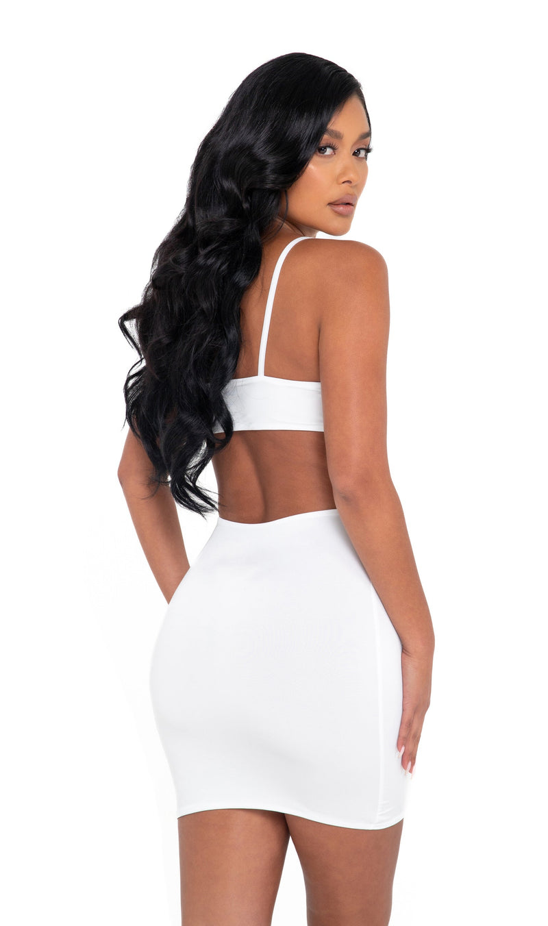 Cutout Sculpted Mini Dress White-Roma Costume