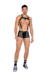 Mens Pride Harness with Suspenders - Rave & Festival Wear-Roma Costume