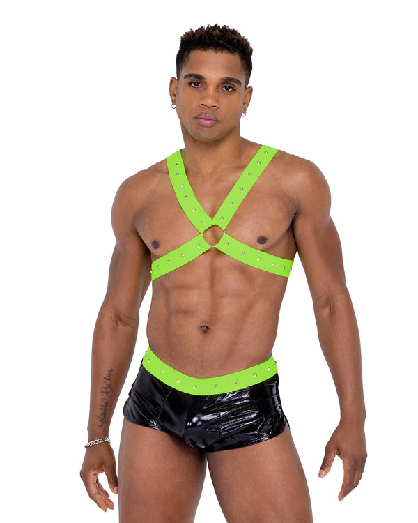 Mens Vinyl Mesh Runner Shorts - Rave & Festival Wear-Roma Costume