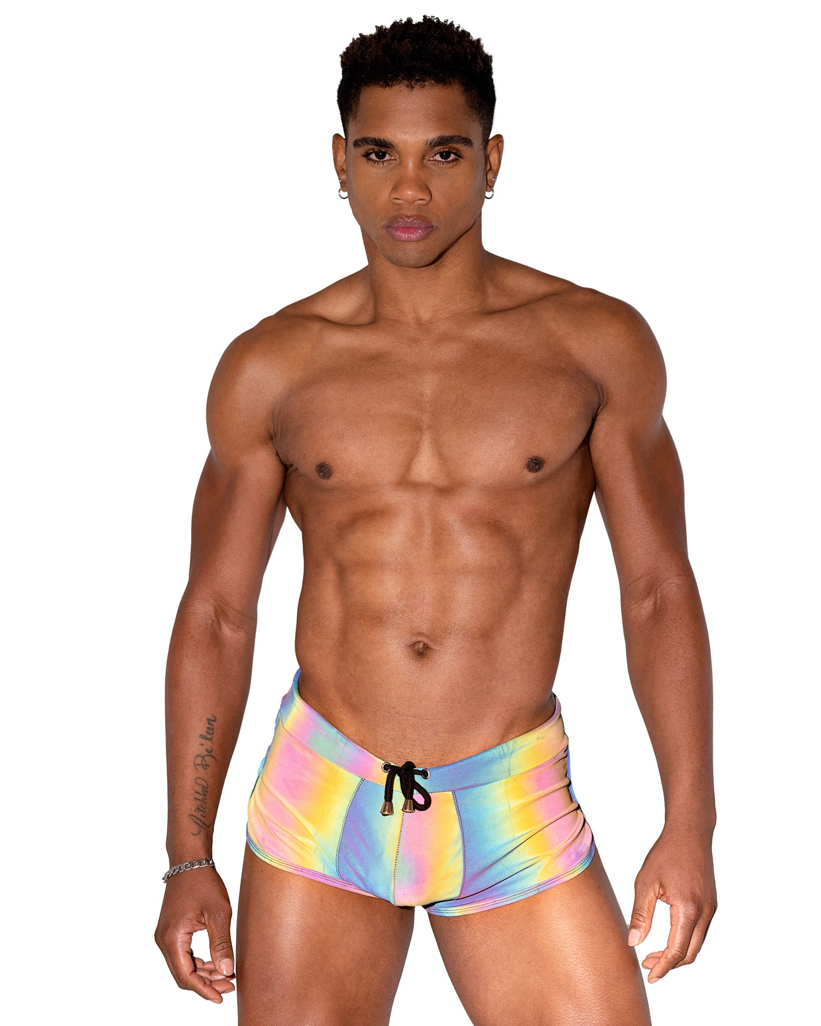 Mens Reflective Runner Shorts - Rave & Festival Wear-Roma Costume