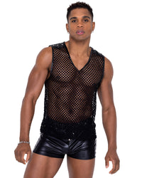 Mens Pleather Runner Shorts - Rave & Festival Wear-Roma Costume