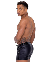 Mens Pleather Runner Shorts - Rave & Festival Wear-Roma Costume