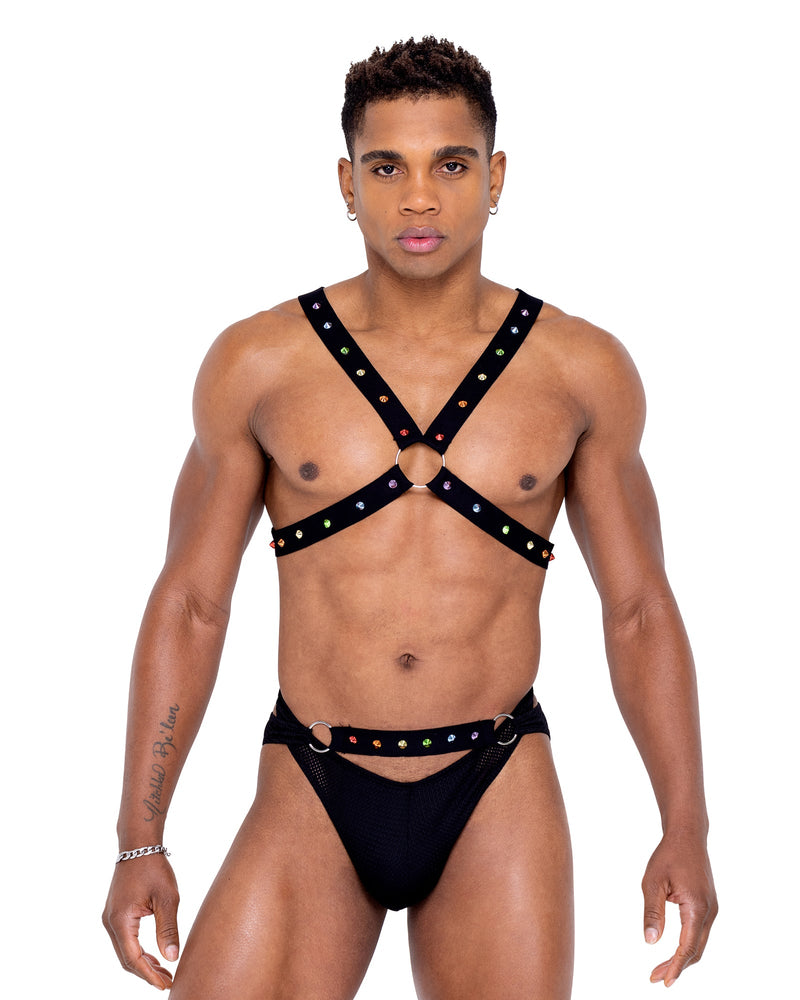 Mens Pride Criss-Cross Swim Briefs - Rave & Festival Wear-Roma Costume