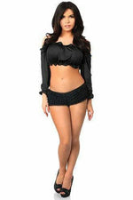 Black Long Sleeve Peasant Top-Daisy Corsets