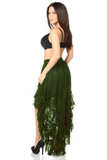 Dark Green High Low Lace Skirt-Daisy Corsets