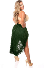 Dark Green High Low Lace Skirt-Daisy Corsets