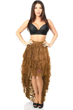 Brown High Low Lace Skirt-Daisy Corsets