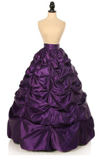 Plum Satin Pick-Up Long Skirt-Daisy Corsets