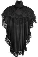 Tapered Black Velvet & Lace Capelet-Daisy Corsets