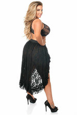 Black Lace High Low Lace Skirt-Daisy Corsets