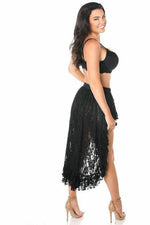 Black Lace High Low Lace Skirt-Daisy Corsets