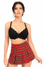 School Girl Red Plaid Mini Skirt-Daisy Corsets