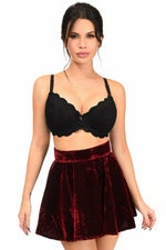 Dark Red Crushed Velvet Skirt-Daisy Corsets