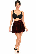 Dark Red Crushed Velvet Skirt-Daisy Corsets