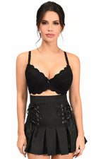 Pinstripe Lace-Up Mini Skirt-Daisy Corsets