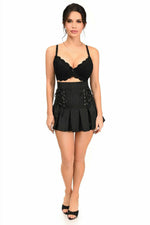 Pinstripe Lace-Up Mini Skirt-Daisy Corsets