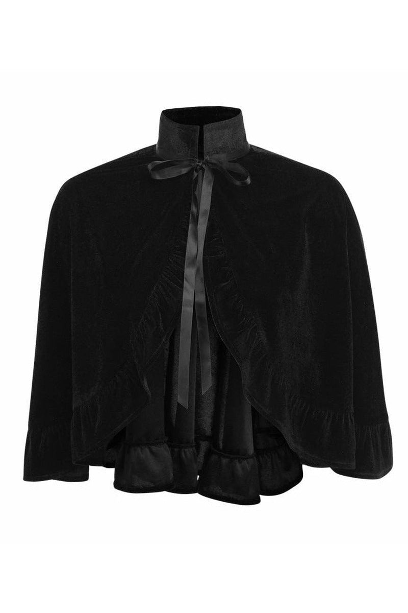 Black Velvet Ruffle Cape-Daisy Corsets