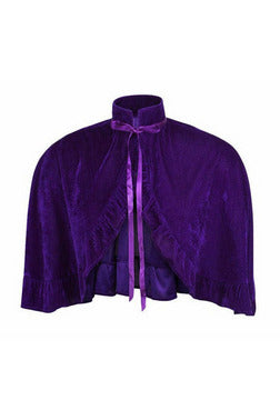 Dark Purple Velvet Ruffle Cape-Daisy Corsets