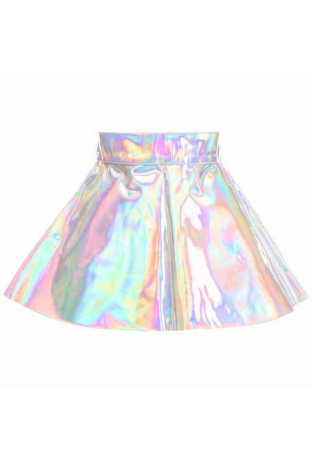 Silver Holo Skater Skirt-Daisy Corsets