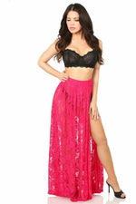 Sheer Fuchsia Lace Skirt-Daisy Corsets