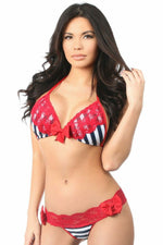 Nautical Lace Trimmed Pucker Back Bikini-Daisy Corsets