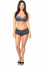 Dark Grey Ruffle Panty w/Bow-Daisy Corsets