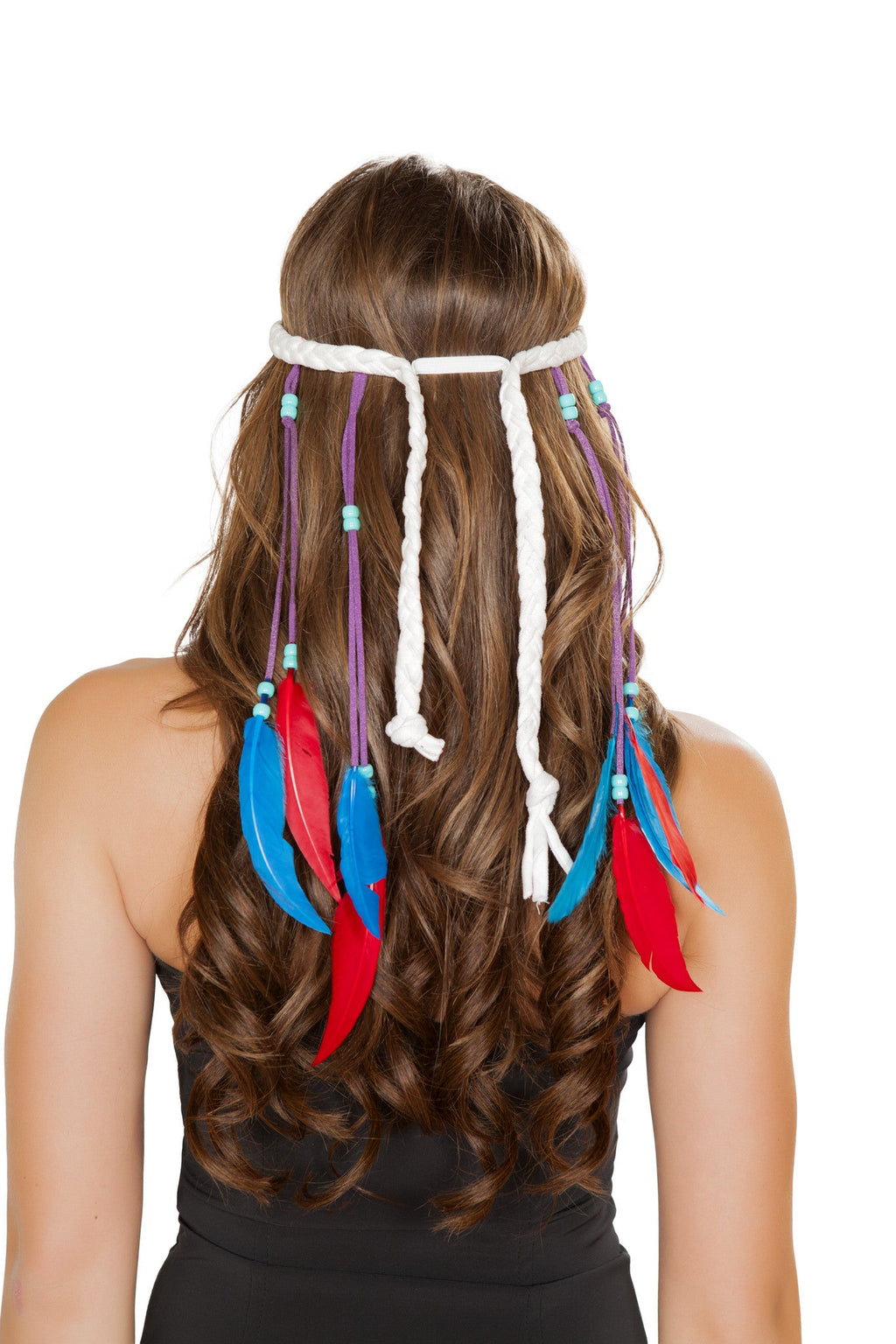 White Indian Headband  - Costume Accessory-Roma Costume