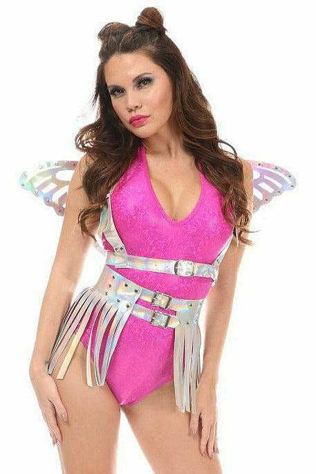 Silver Holo Large Butterfly Wing Body Harness-Daisy Corsets