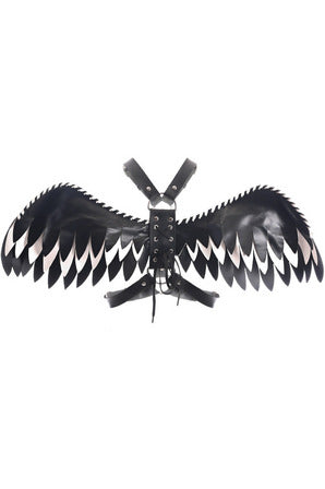 Black & White Layered Wing Body Harness-Daisy Corsets