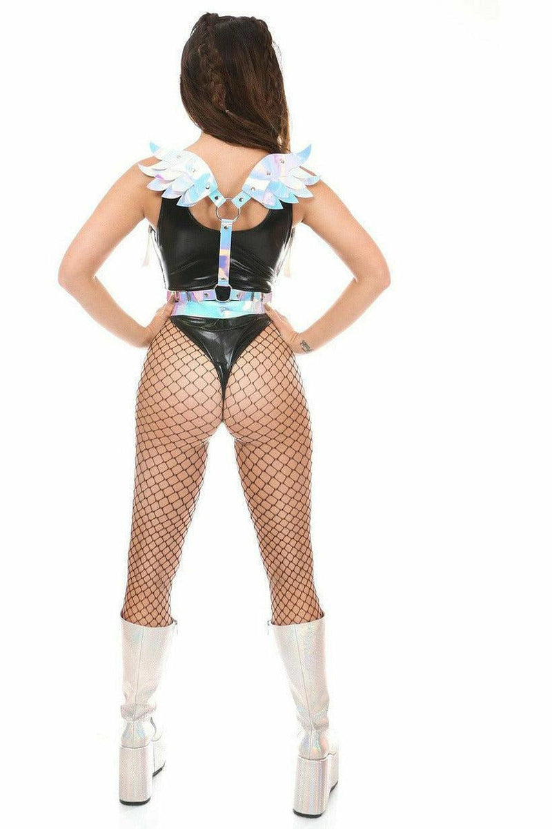 Blue/Purple Holo Body Harness w/Wings-Daisy Corsets