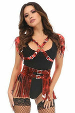 Red Metallic Fringe Skirt-Daisy Corsets