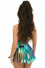 Teal/Blue Holo Fringe Skirt-Daisy Corsets