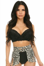 Cheetah Print Faux Leather Fringe Skirt-Daisy Corsets