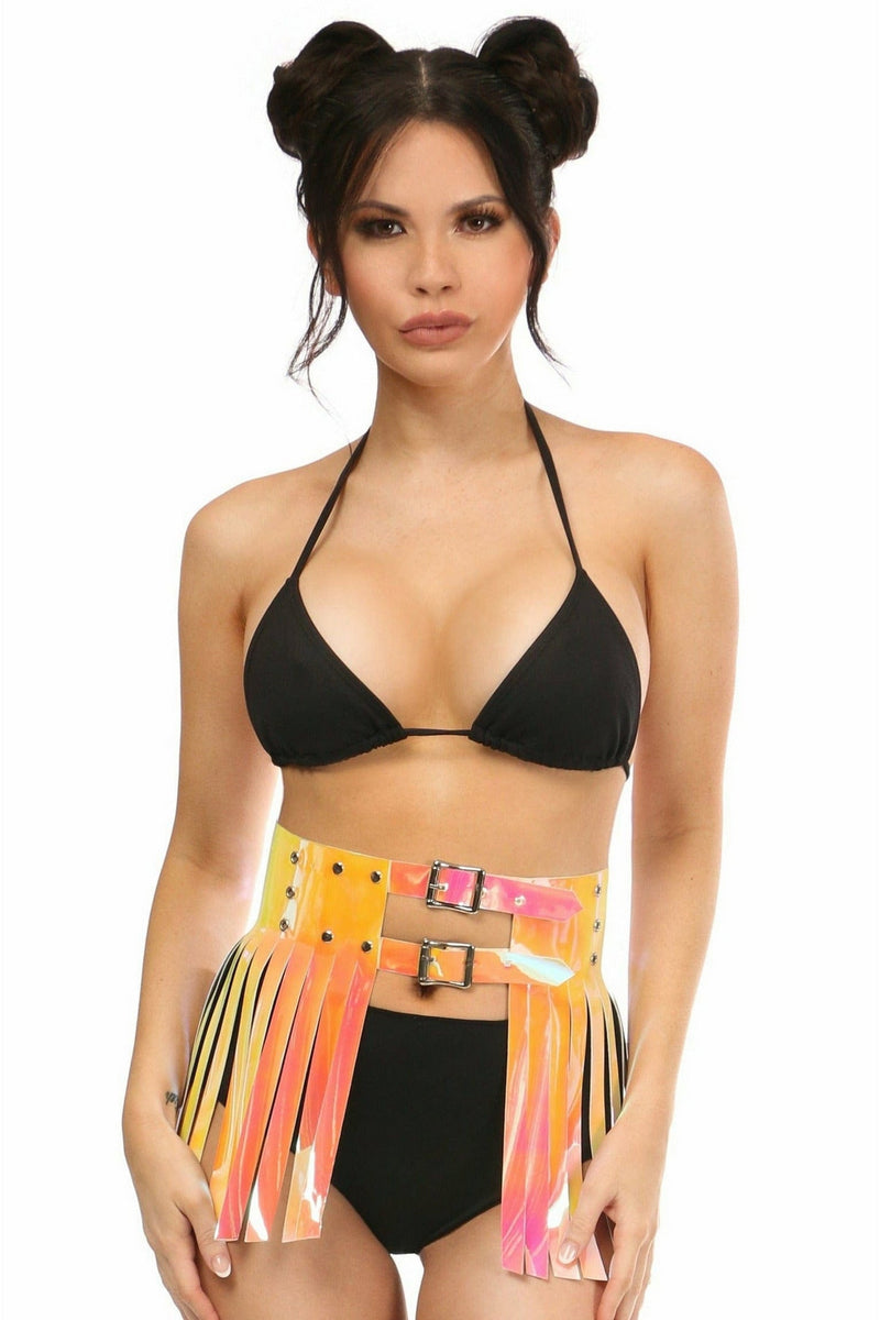 Yellow/Pink Holo Fringe Skirt-Daisy Corsets