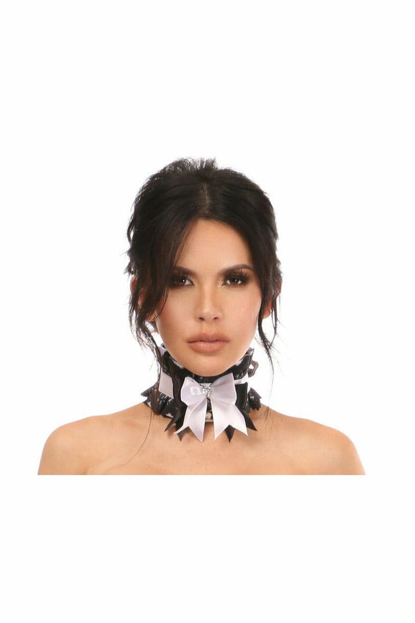 Kitten Collection White/Black Lace Choker-Daisy Corsets