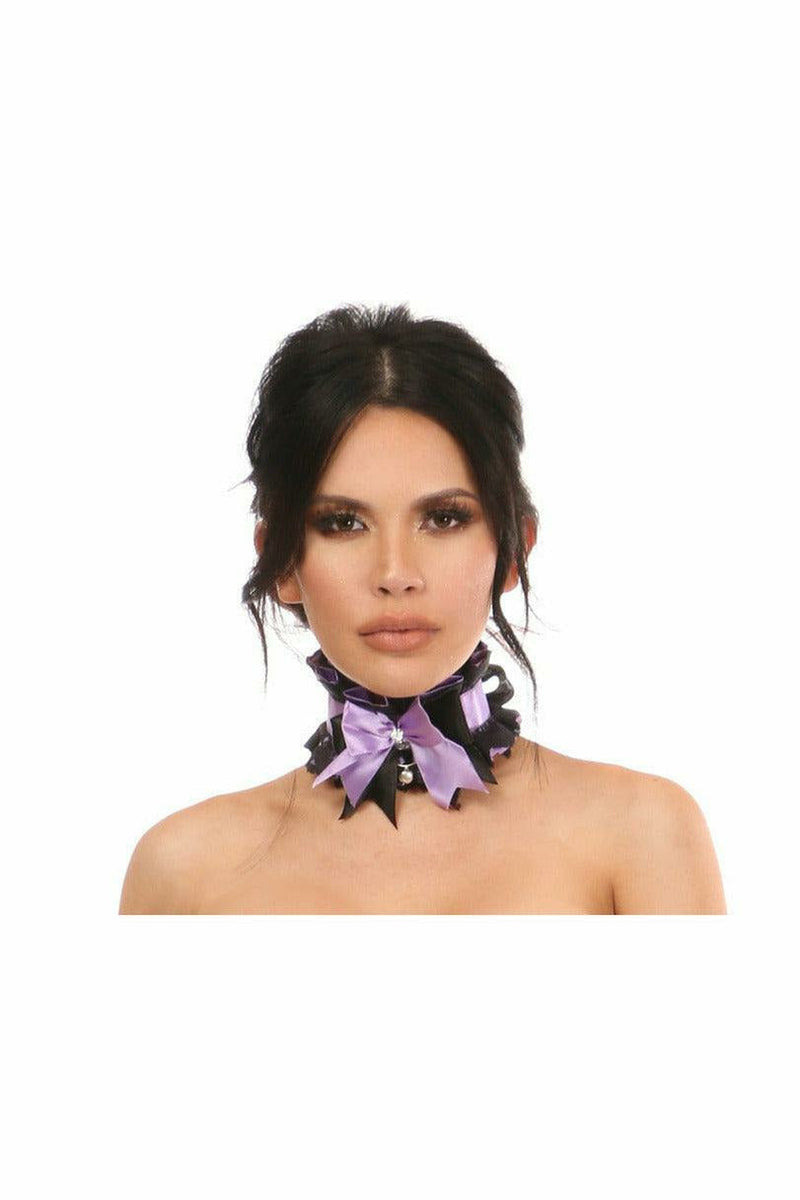 Kitten Collection Lavender/Black Lace Choker-Daisy Corsets