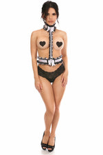 Kitten Collection White/Black Lace Single Strap Body Harness-Daisy Corsets