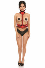 Kitten Collection Red/Black Lace Single Strap Body Harness-Daisy Corsets