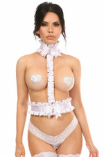 Kitten Collection White/White Lace Single Strap Body Harness-Daisy Corsets