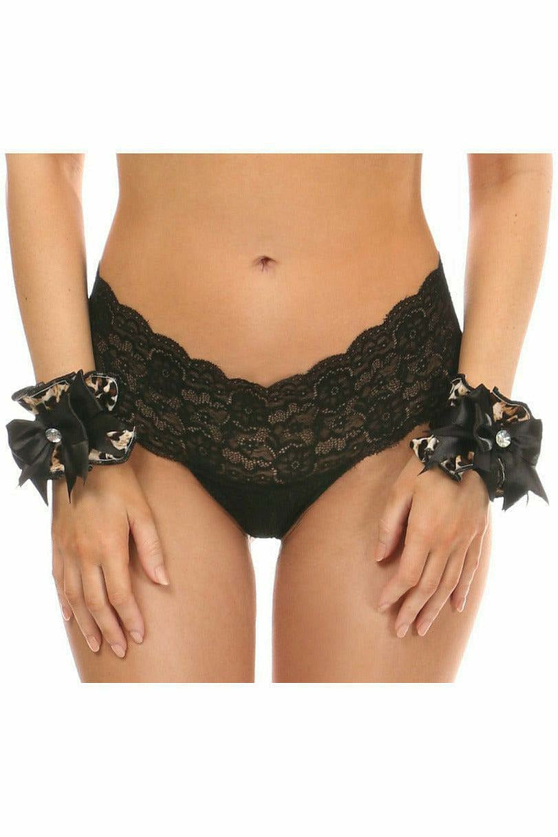 Kitten Collection Leopard Velvet Wristlets (Set of 2)-Daisy Corsets