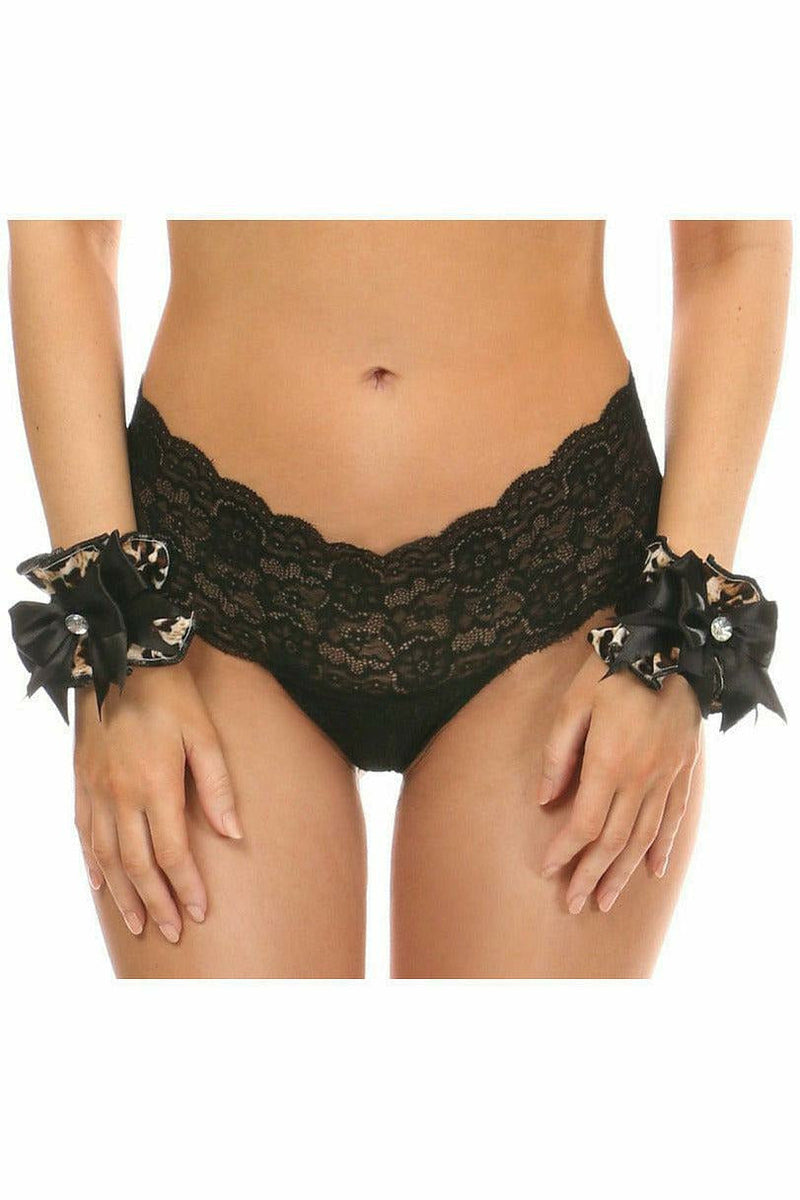 Kitten Collection Leopard Velvet Wristlets (Set of 2)-Daisy Corsets