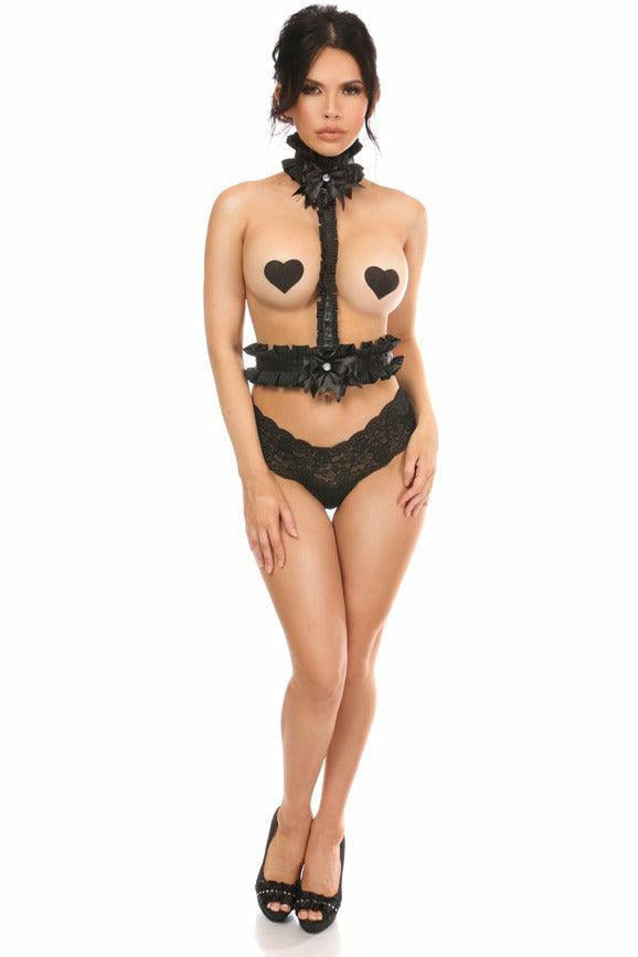 Kitten Collection Pinstripe Single Strap Body Harness-Daisy Corsets