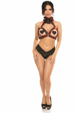 Kitten Collection Red Plaid Triangle Top Body Harness-Daisy Corsets